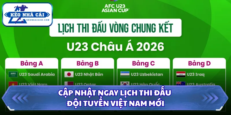 Cập nhật ngay lịch thi đấu đội tuyển Việt Nam mới
